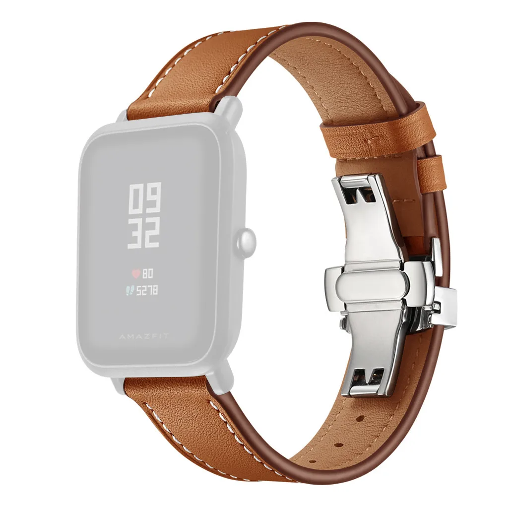 Мягкий Премиум кожаный ремешок сменный ремешок для часов Huami Amazfit Bip долговечность для женщин и мужчин кожа Q70