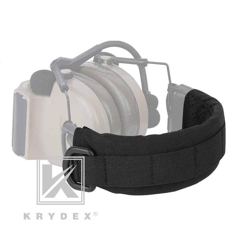 KRYDEX Modular Headphone Stand Protection Cover For HOWARD MSA Tactical Headband Earmuff Headset Stand MOLLE Protection Case BK