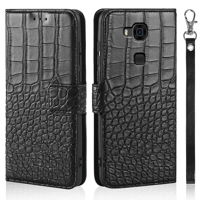 Flip Case for Huawei Ascend G8 GX8 RIO-L01 RIO-L02 Cover Crocodile Texture Leather