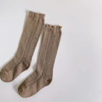 Baby Socks Knee High Long Infant Cotton Linen Sock Hollow Girls Boy Spring Summer Leg Warmer Children Princess Kids Sockken 6