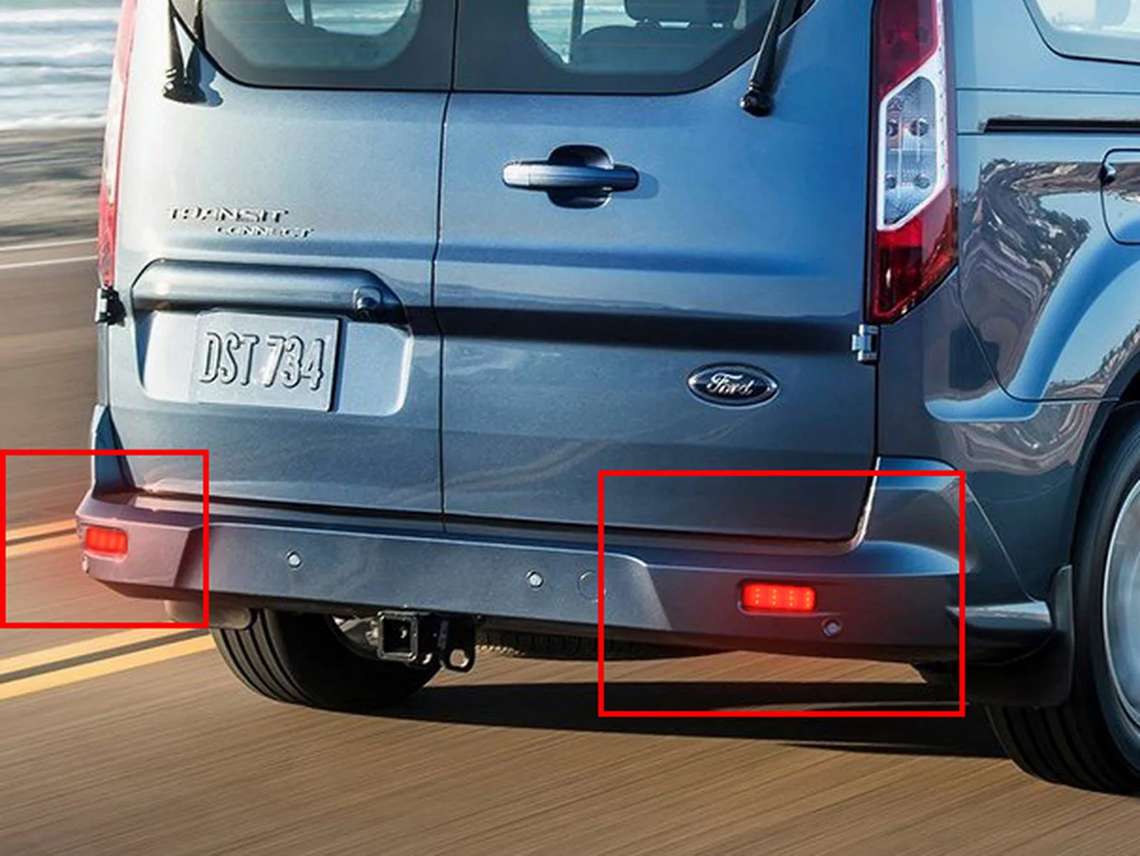2 для Ford Transit Van Custom Connect 13+ Светодиодный отражатель заднего бампера светильник с прозрачными линзами
