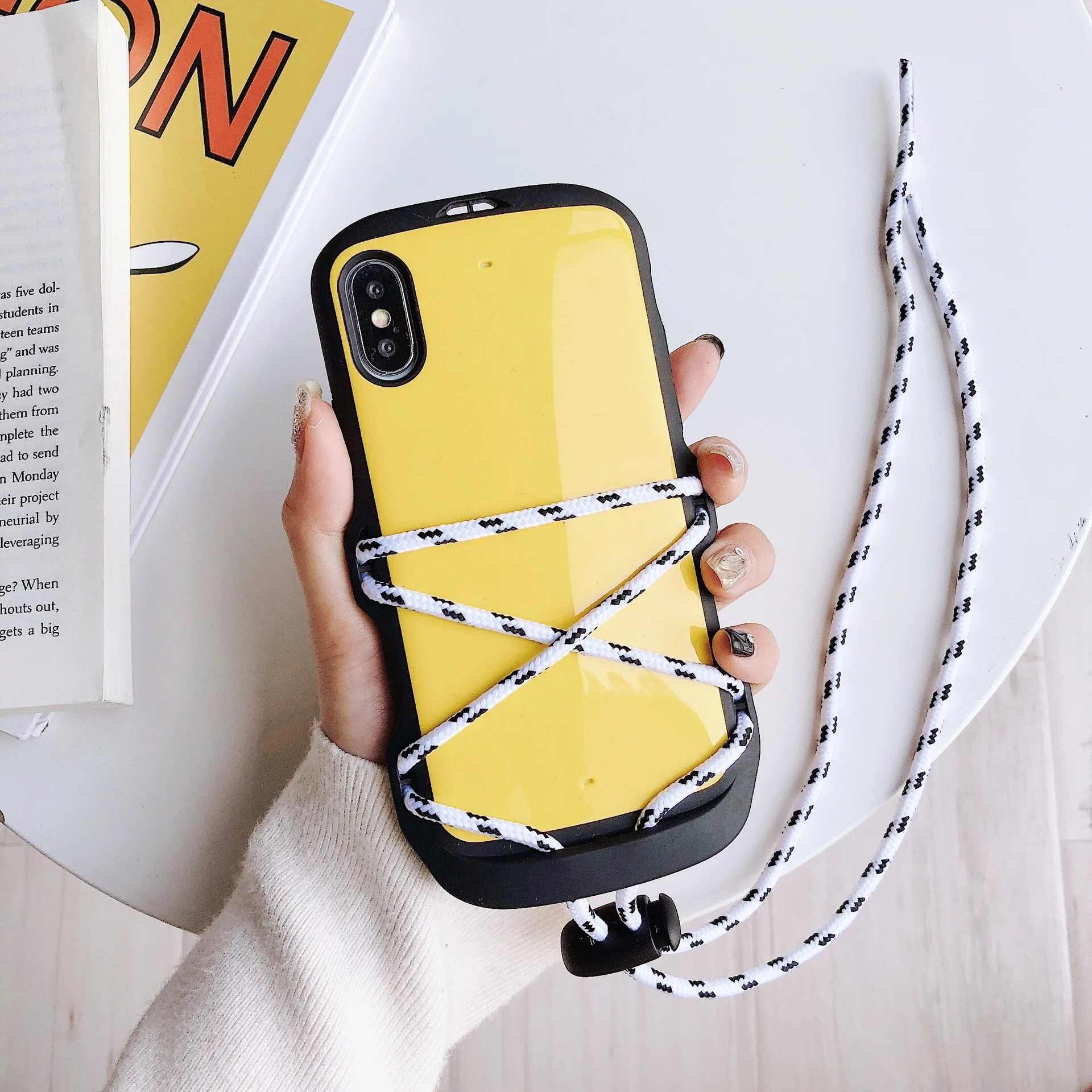 Ремешок для IPhone X XR XSMAX держатель Универсальный мягкий ТПУ эластичный канат Спорт активности шеи ремень Обложка слинг-переноска