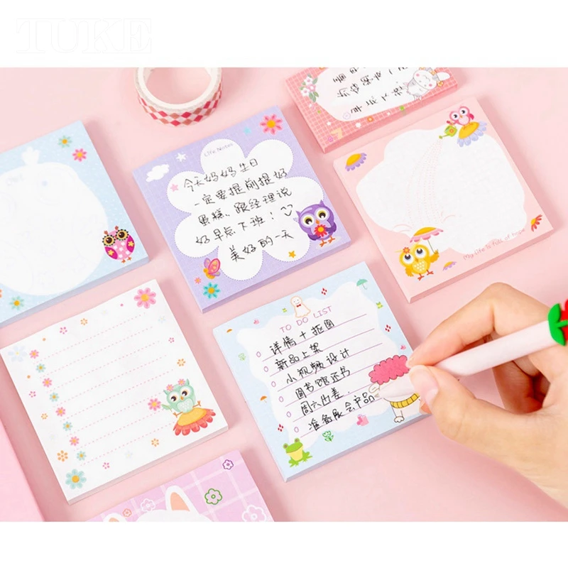 5x kawaii niedlichen Karton Katze Memo Pads Haft notizen Aufkleber Etikett  Stick Schul büro Briefpapier Nachricht Planer schreiben - AliExpress