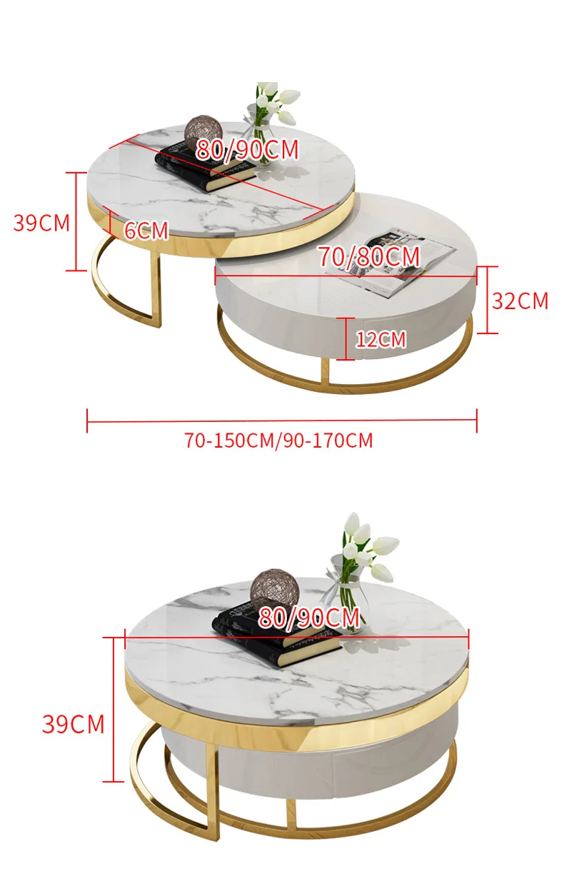 Easyliving 2019 Новый мраморный журнальный столик из нержавеющей стали простой