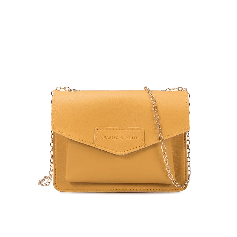 

WOMEN'S Fashion Handbag 2019 Korean-style New Style Simple Bag with Chain Cool Lettered Square Sling Bag Shoulder Mobile Phone B