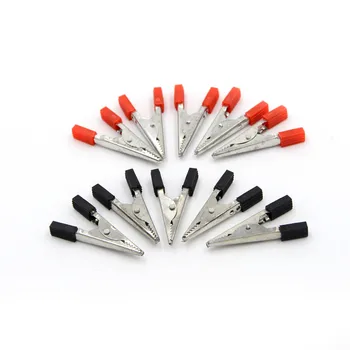 

10pcs/lot Wholeale Insulated Crocodile Clips Alligator Clips Clamps Plastic Handle Cable Lead Testing Metal Red+ Black 48mm /