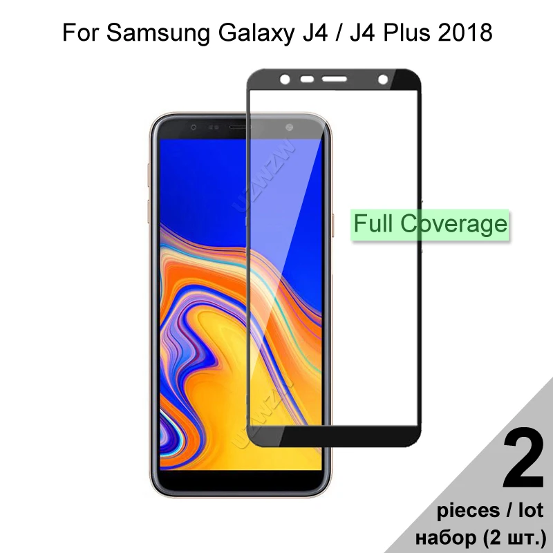 Защитное стекло для Samsung Galaxy J4 Plus 2018 полное покрытие закаленное / | Мобильные