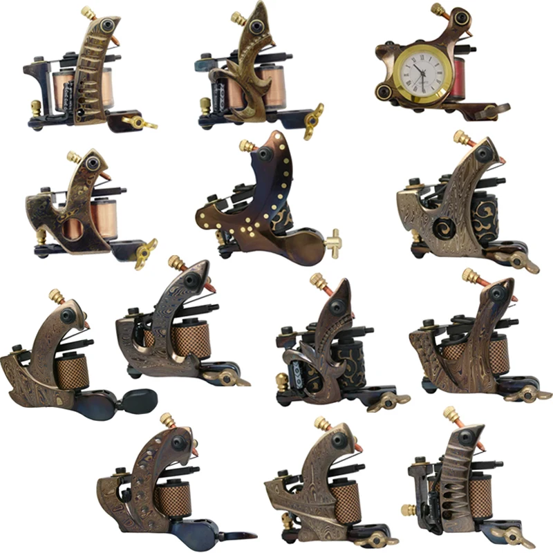 

Дамасская тату-машинка, прибор для тату-машинки, пистолет ручной работы, для нанесения лайнера, 10 палочек, для нанесения макияжа