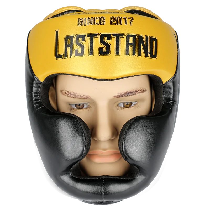 Защита для головы закрытого типа для бокса/Спарринг шлем/Головные уборы MMA боевой шлем Муай Тай кикбоксинг Скоба/защита головы - Цвет: YLZ gold