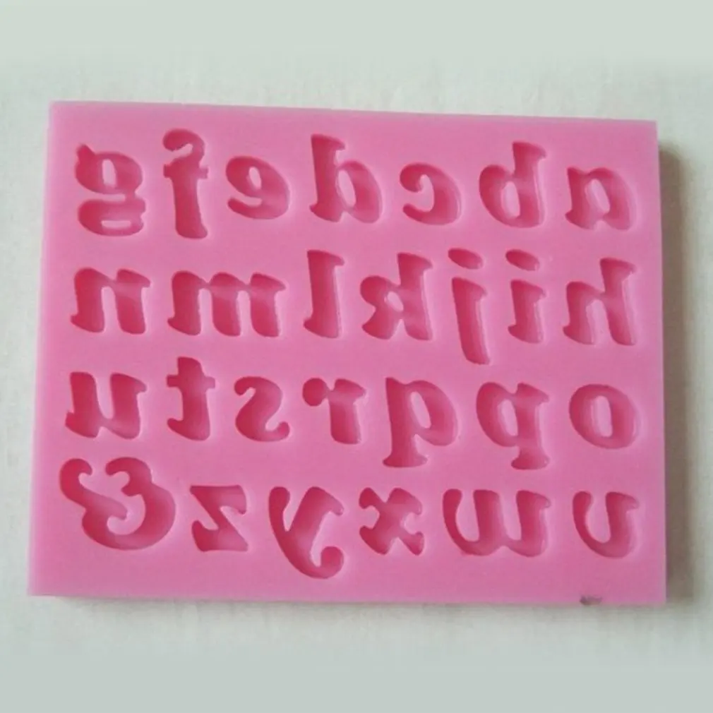 

26 Uppercase Lowercase English Letters Alphabet Shaped 3D Silicone Cake Fondant Mold Cake Decoration Mold