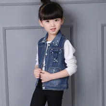 Детская одежда; коллекция года; сезон весна; стиль для девочек; джинсовый жилет с бантом; пальто для больших мальчиков; короткие детские повседневные топы