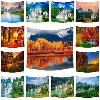 

Boniu Landscape Nature Scene Printed Tapestry 3D Hot Forest Pattern Carpet Tapestries Blanket Shawl For Farmhouse Decorative
