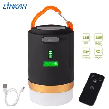 

Remote Control LED Camping Light 3 Modes USB Rechargeable Emergency Lantern with Hanging hook For Outdoor Camping Hiking Fishing