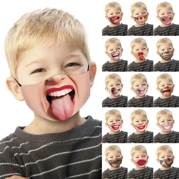 

Face mask for kids Children Dustproof Foggy Haze Protective Mask Funny Print Outdoor Mouth Mask Washable Reusable mascarilla