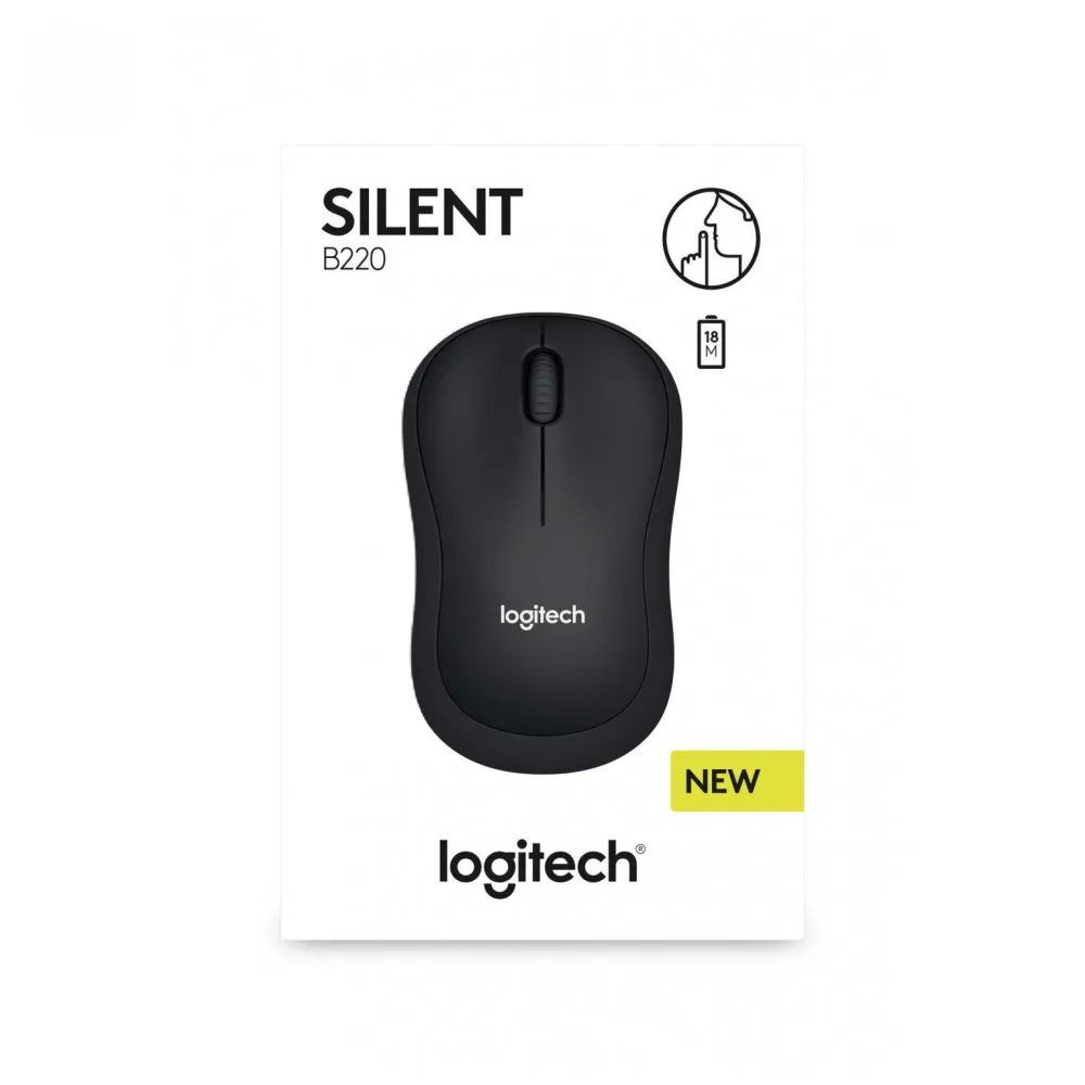 Мышь беспроводная Logitech B220 Silent Black (черная оптическая 1000dpi 2.4 GHz/USB ресивер