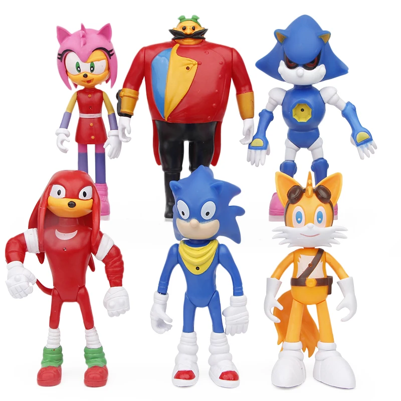 

Hot Game Sonic Figure Toys Doll Sonic Tails Knuckles Dr Eggman Amy Rose Anime PVC Action Toy Model For Children Gift 16CM