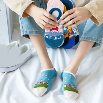 

Hot Sale Ankle Socks Slippers Short Socks Non-slip Invisible Boat Focks Cute Hosiery Painting Funny Sock Sport Cotton Socks New