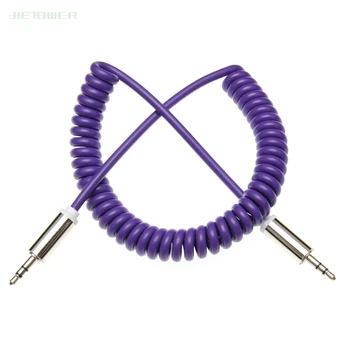 

3.5mm Retractable Spring Aux Cables Mobile Phone TPE Audio Cable Male To Male Spring AUX for Car for Samsung/Iphone 50pcs/lot