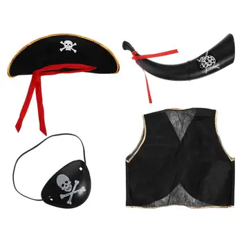 

1 Set/4pcs Pirate Costume Props Pretend Play Toy Fancy Dress Cosplay Pirate Performance Props