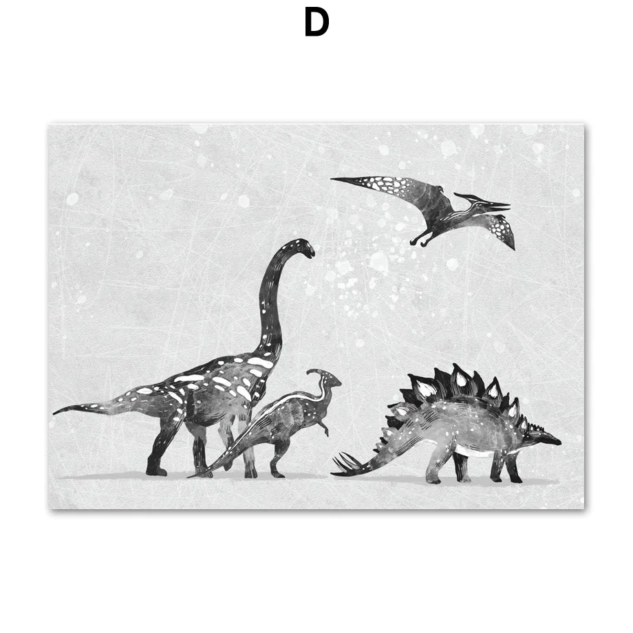 Rainbow-Feather-Baby-Dinosaur-Graph-Wall-Art-Canvas-Painting-Nordic-Posters-And-Prints-Wall-Pictures-For (6)