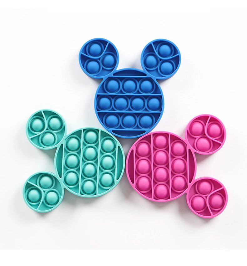 Kawaii Anti stress Relief Mickey Mouse Press Bubble Educational Puzzle Fidgets Toy Kids Toys Soft Squishy Squeeze Push Bubbles squishy mesh ball