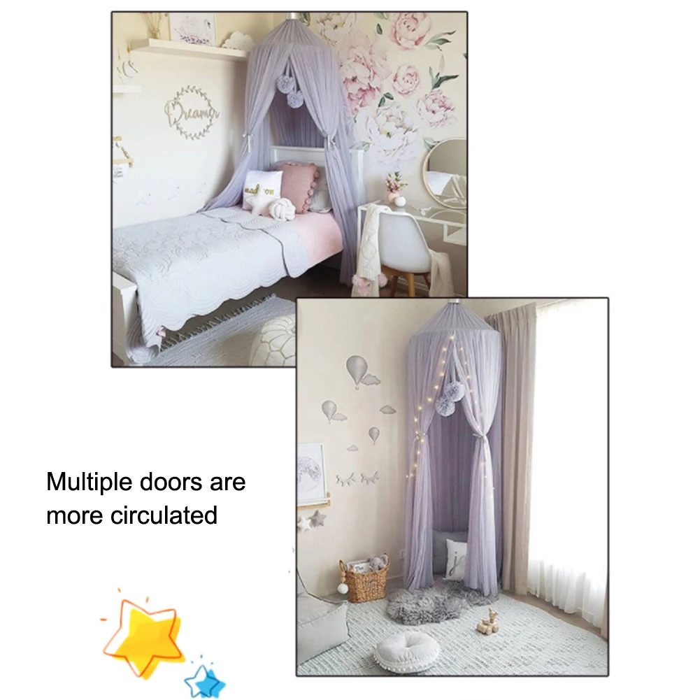 Baby Crib Netting Princess Dome Bed Canopy Mosquito Net Nursery Play Tent Hanging House Decoration For Babys Sleeping 4 Colors