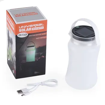 

Universal Solar Lantern LED Silicone Lantern Rechargeable With The Solar Panel Or USB Cable For Outdoor Walking