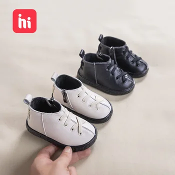 

HIPAC kids boots 2020 Spring and autumn new plus velvet Martin boots waterproof snow boots for boys and girls leather boots kids