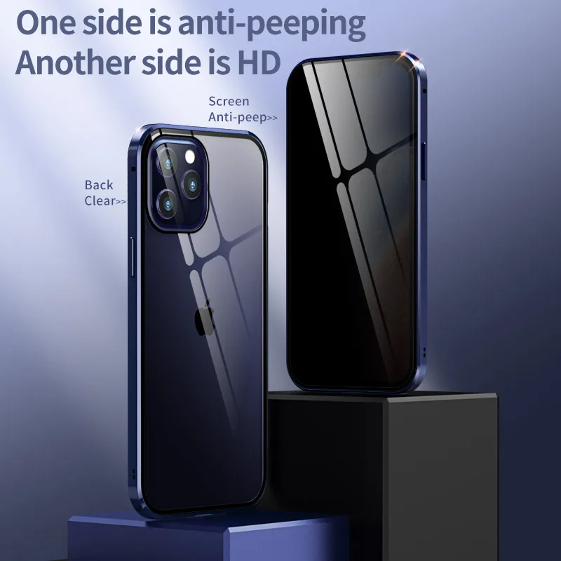Противоударный чехол для iPhone 12 5 4 дюйма металлический магнитный передняя и