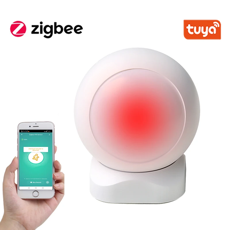 Tuya-Sensor de movimiento inteligente PIR ZigBee con batería integrada, Detector infrarrojo pasivo, Sensor de alarma antirrobo de seguridad