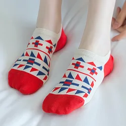Autumn Cotton Ankle Socks For Korea Styke Women's Cartoon Stripes Short Socks Children Harajuku Set Female Sokken Slippers Meias