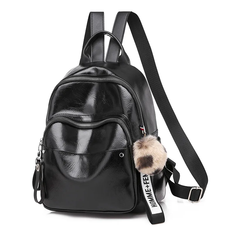 

Backpack Women's Korean-style 2019 New Style Fashion Simple Versatile Casual Schoolbag Soft Leather Large Capacity Backpack