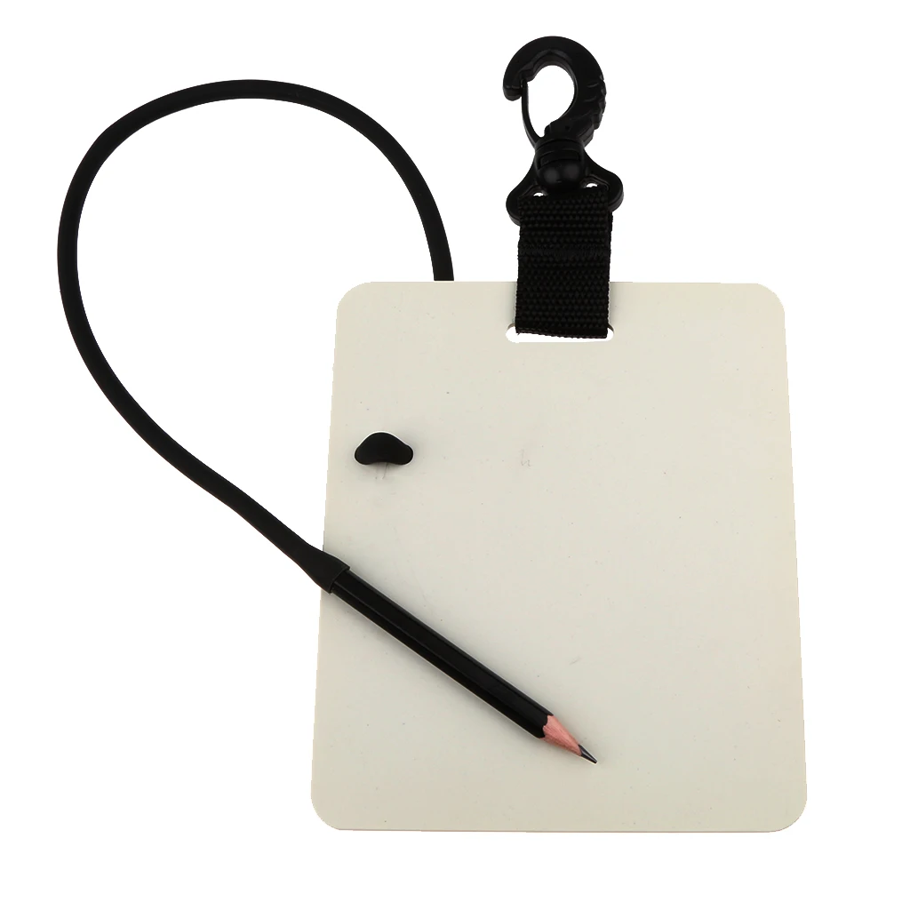 Scuba Dive Underwater Notes Writing Slate W/Pencil & Swivel Clip 15.4x12.7cm