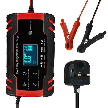 

12V 24V Pulse Repairing Charger With LCD Display Motorcycle & Car Battery Car Battery Charger Motorcycle Battery Charger