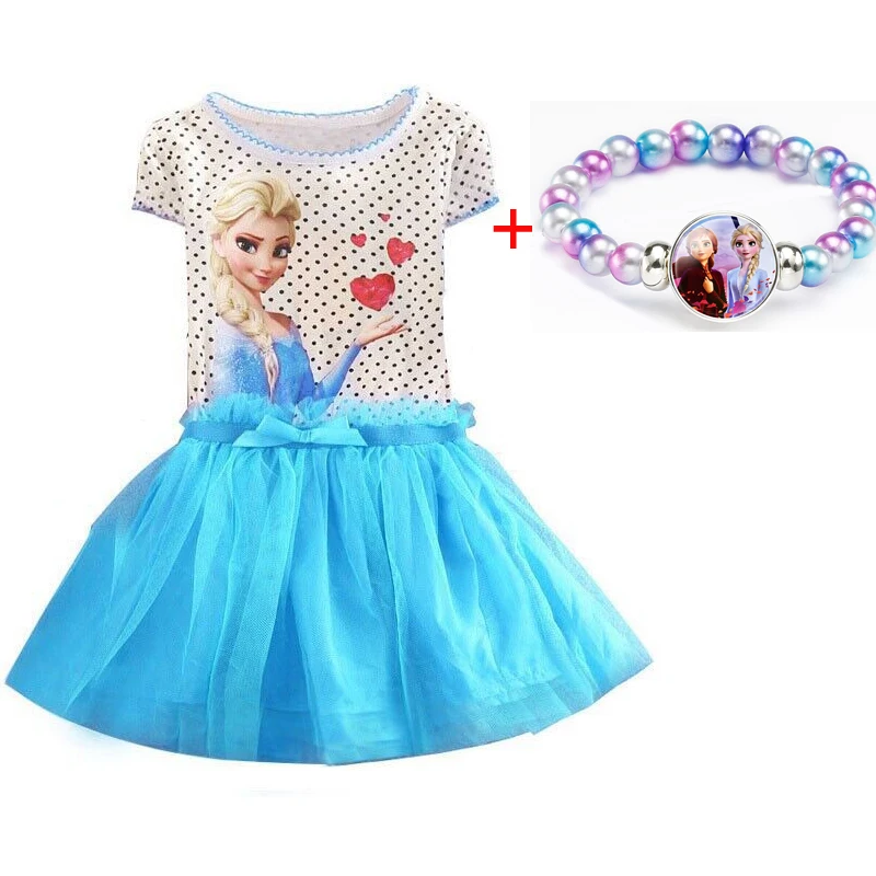 dress set J Летнее платье для маленьких девочек от 3 до 8 лет vestidos/платье принцессы Анны и Эльзы одежда для детей, праздничный костюм на день рождения - Цвет: dress set J