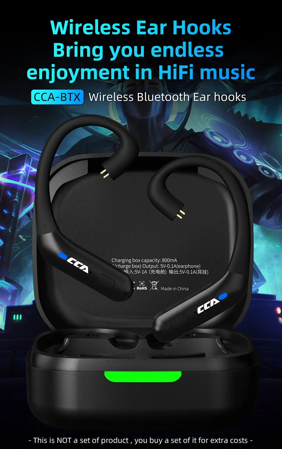 CCA BTX Bluetooth Compatible 5.2 True Wireless Earphones Ear  Sports Earbuds Headset 2 Modes Gamer Headphones Accessories TWS