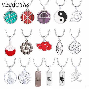 

16 styles Anime Naruto Necklaces Geometric Star Akatsuki Cloud Pendant Necklace Beads Chain Choker Necklace For Women Jewelry