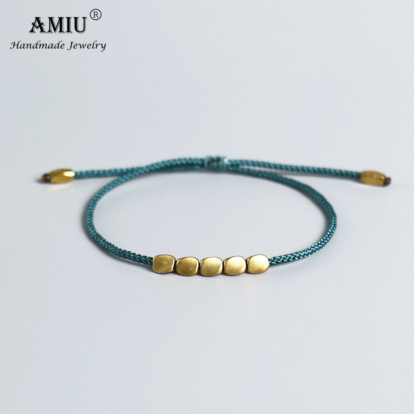 Leather Bracelets AMIU Handmade Tibetan Copper Beads Cotton Thread Lucky Rope Bracelet & Bangles for Women Men