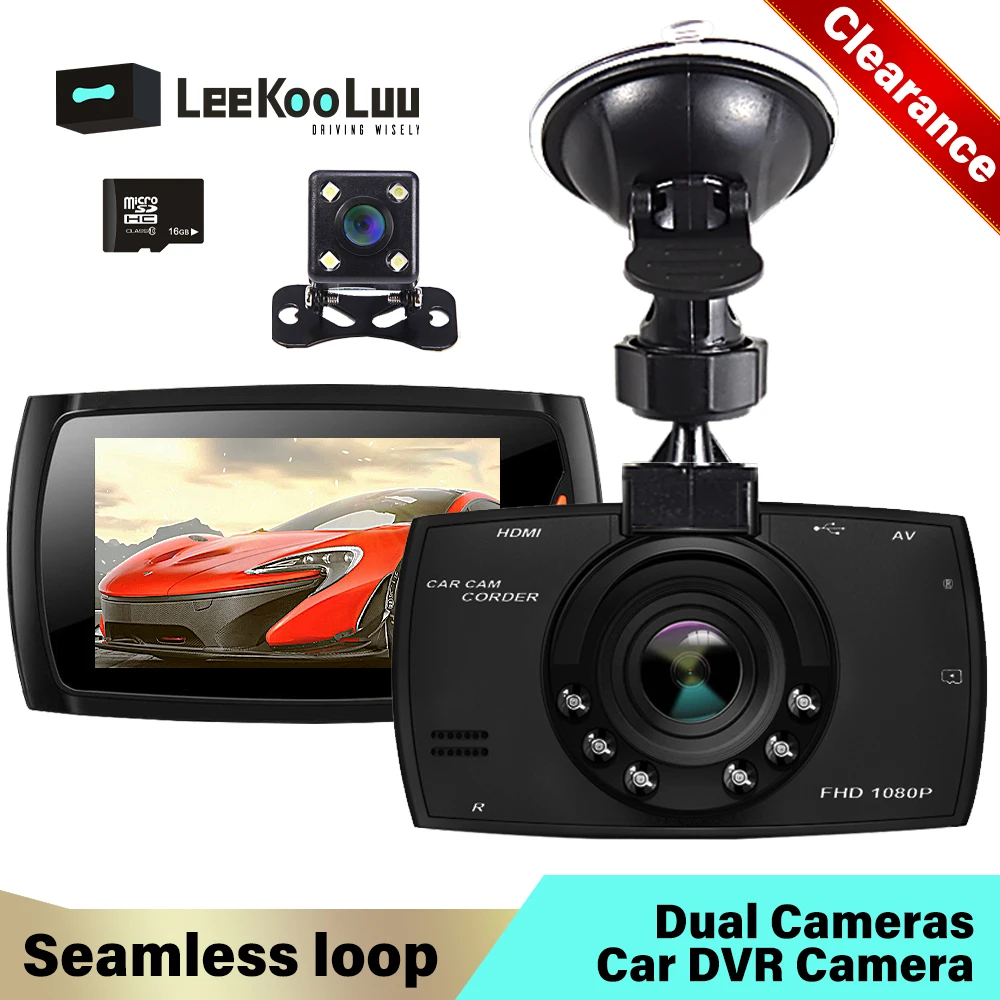 

LeeKooLuu G30 Car DVR Dash Camera Dual Lens With Rear View Camera Video Recorder Auto Registrator Dvrs Dash Cam drive recorder