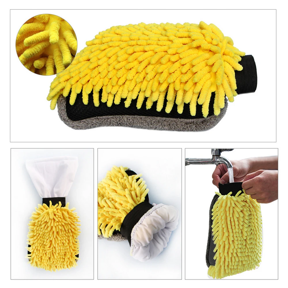 Car Accessory Microfiber Wash Mitt Anti Scratch Glove Brushes Motorcycle Washer Care Cleaning Tools | Автомобили и мотоциклы