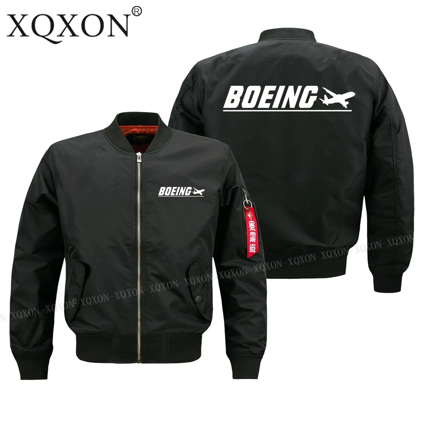 XQXON-, новинка, Осень-зима, куртка пилота, одежда, Boeing, дизайн, мужские пальто, куртки, S-6XL, мужские куртки и пальто J701 - Цвет: Black thin