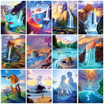 

EverShine 5D Diamond Painting Waterfall Diamond Embroidery Mosaic Landscape Cross Stitch Woman Handwork Gift Home Decoration
