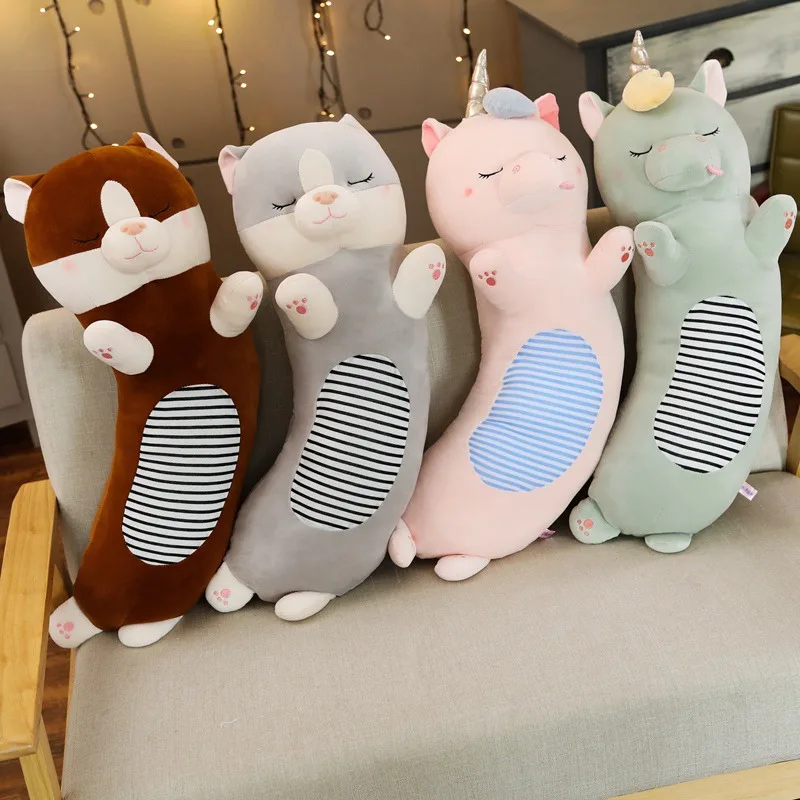 

72cm Down Cotton Unicorn Cat Plush Toy Soft Cartoon Animal Sleeping Stuffed Doll Bed Pillow Cushion Children Lover Birthday Gift