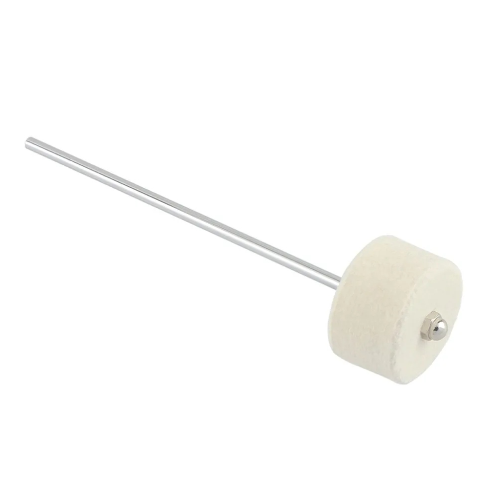 Drum Beater Stainless Steel Shank Cream-White Felt Drum Pedal Beater