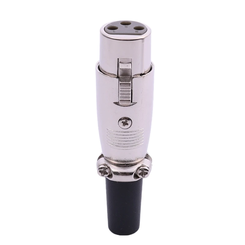 

Female 3 Terminals XLR Mic Microphone Audio Cable Plug Connector 7cm Length