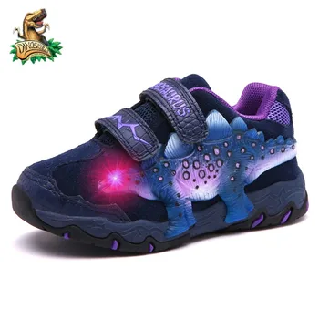 

Dinoskulls 2020 Autumn Children LED Dinosaur Shoes 3 Boys Glowing Sneakers With Light Fashion Little Kids School Sports Shoes
