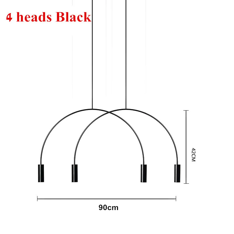 4 heads Black Постмодерн индивидуальный дизайн Led люстра подвесной светильник Искусство скандинавские люстры для гостиной магазин кабинет Декор подвесной светильник - Цвет абажура: 4 heads Black