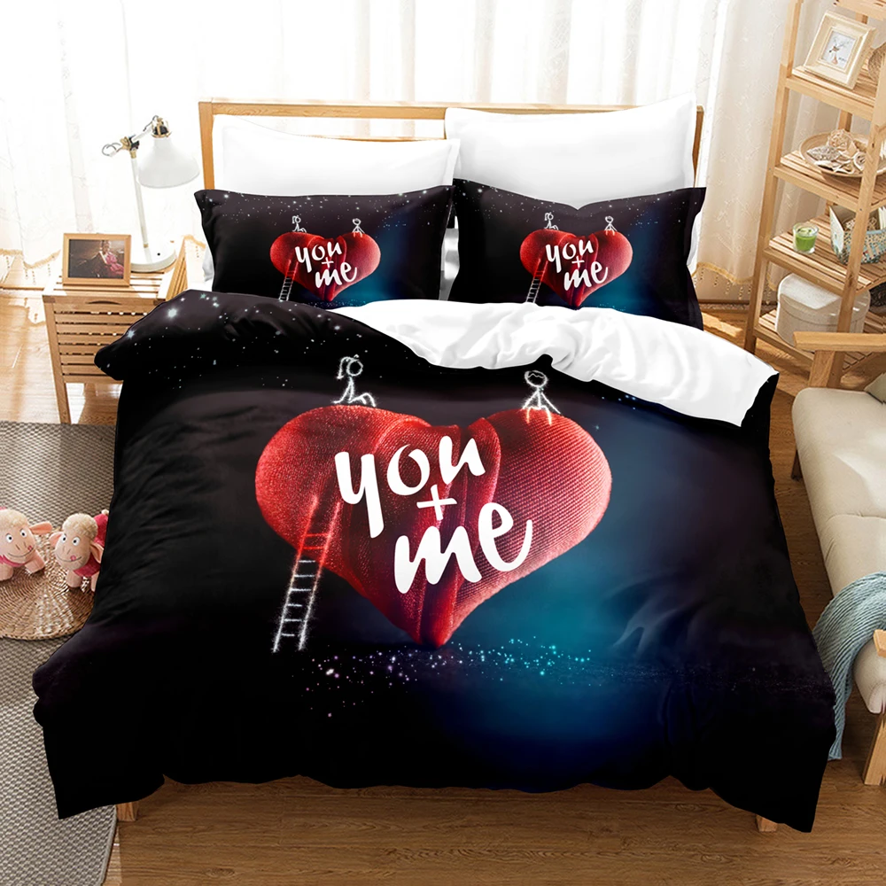 Linen Duvet Cover Comforter | Linen Bedroom Decoration | Love Heart ...