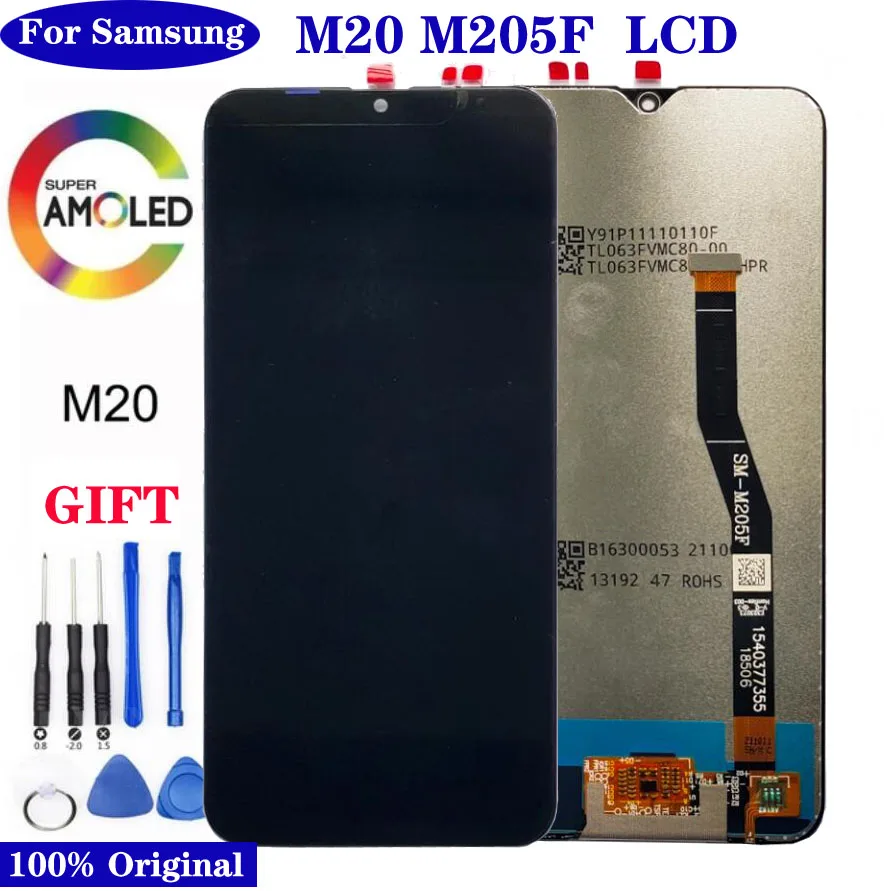 6 3 ''оригинальный M20 ЖК-дисплей для Samsung Galaxy 2019 SM-M205 M205F M205G/DS сенсорный экран