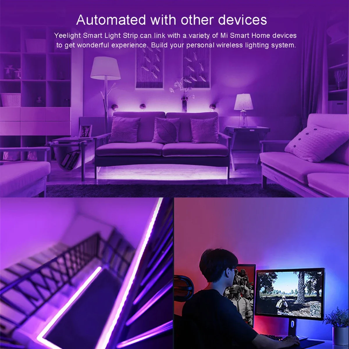 Yeelight YLDD05YL 1S 2M Smart APP RGB LED Strip Light Work with Homekit SmartThings+US Plug(Xiaomi Ecosystem Product)